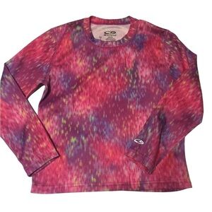 Girls long sleeve splatter tie dye pinks purples yellow top girls size small